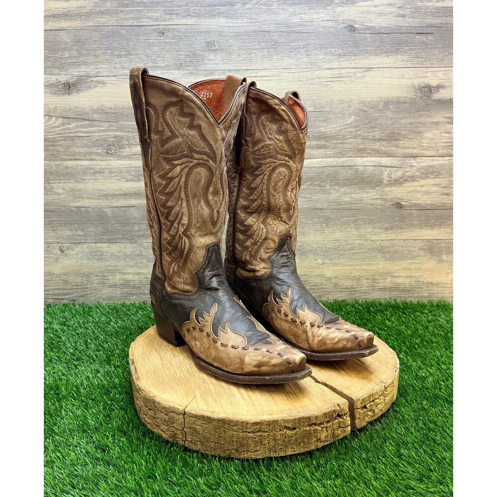 Dan Post Men - Size 7.5D - Black/Brown Lucky Break Cowboy Boots DP2249